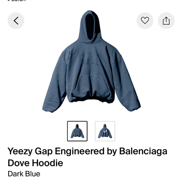 Yeezy Gap Engineered by Balenciaga
Dove Hoodie Dark Blue - Picture 4 of 4